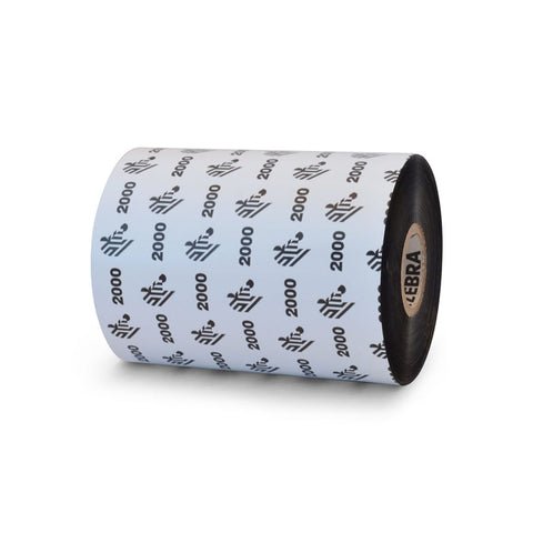 Zebra OEM 02000BK10245 Wax Ribbon, 4.02
