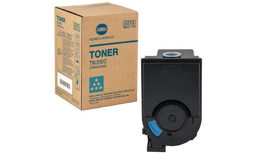 Konica Minolta Genuine OEM 4053-701 Cyan Toner Cartridge, Estimated Yield 11,500