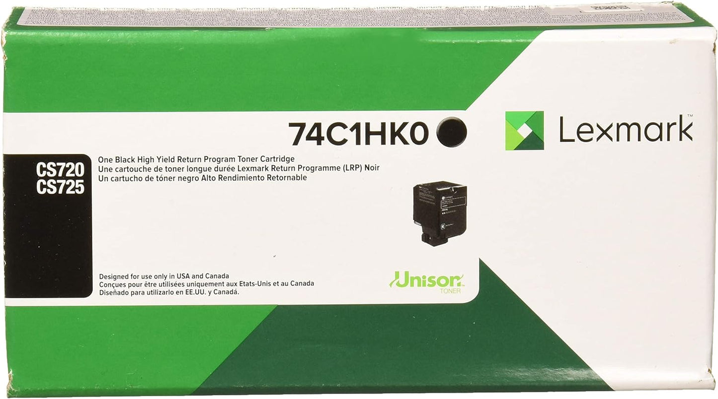 Lexmark OEM 74C1HK0 CS720/CS725 HY Black Toner Cartridge (20K)