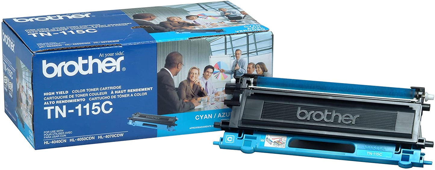 Brother Genuine OEM TN115C Cyan High Yield Toner Cartridge, Estimated Yield 4000