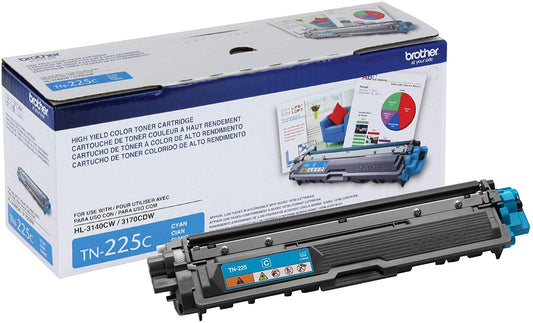 Brother Genuine OEM TN225C Cyan Toner Cartridge, Estimated Yield 2200