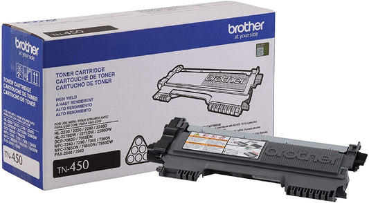 Brother Genuine OEM TN450 Black High Yield Toner Cartridge, Estimated Yield 2600