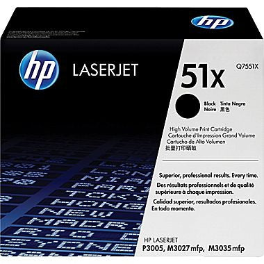 HP 51X (Q7551X) Black Original LaserJet Toner Cartridge (13000 Yield),  P3005N/DN/X, M3035 MFP, M3027MFP, M3035XS