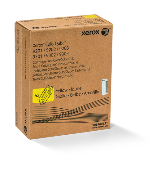Xerox Genuine OEM 108R00831 Yellow Solid Ink (4 Pack), Estimated Yield 37,000