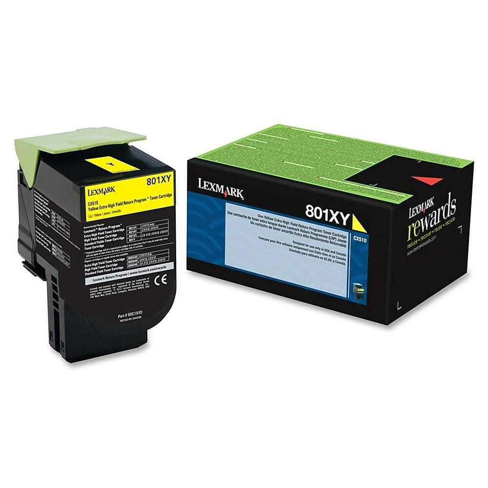 Lexmark Genuine OEM 80C1XY0 Extra High Yield Yellow Toner Cartridge, Estimated Yield 4000