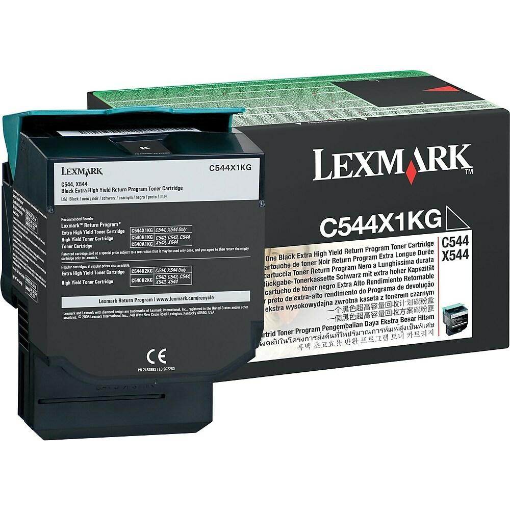 Lexmark Genuine OEM C544X1KG Extra High Yield Black Toner, Estimated Yield 6000