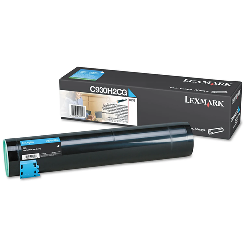 Lexmark Genuine OEM C930H2CG High Yield Cyan Toner Cartridge, Estimated Yield 24,000