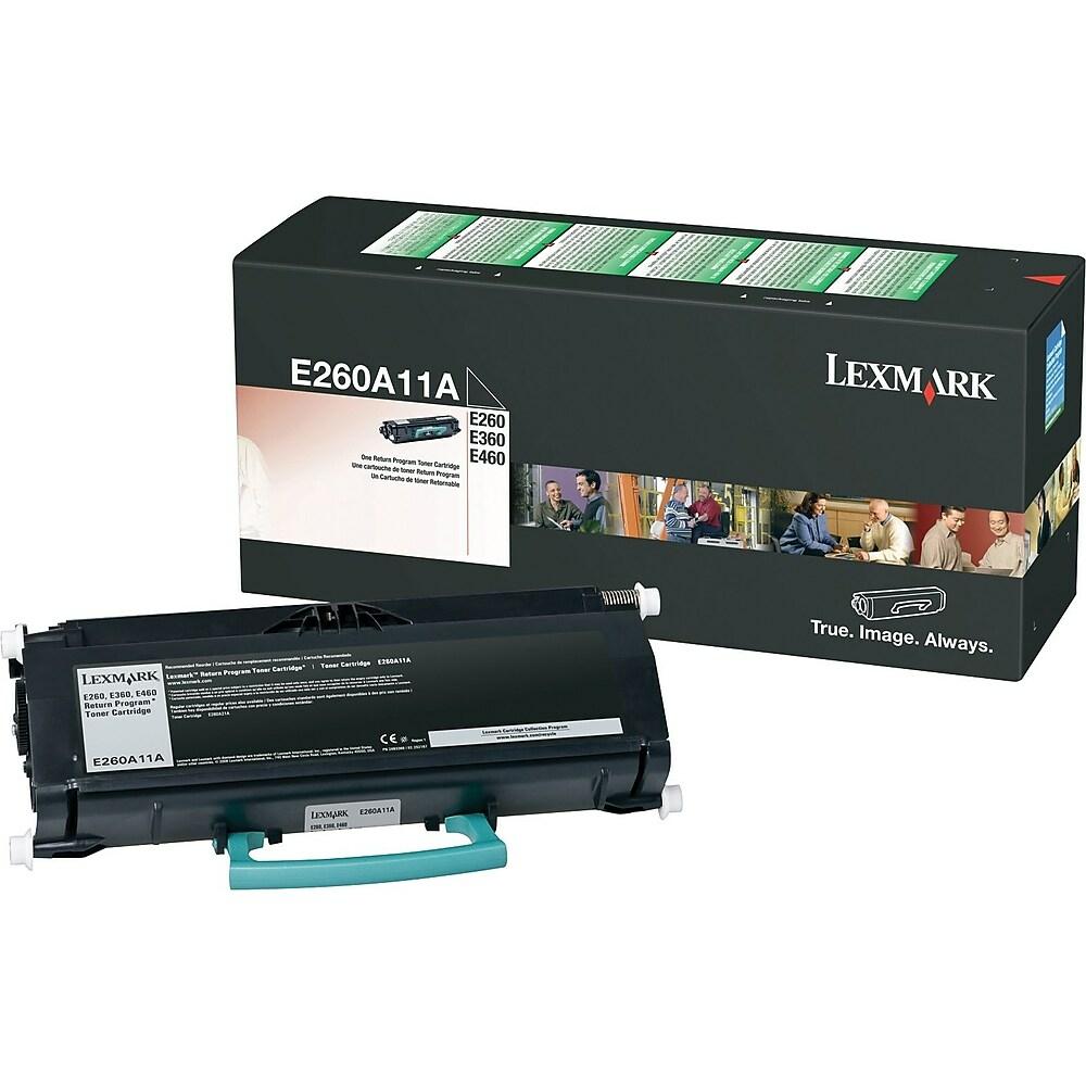 Lexmark Genuine OEM E260A11A Black Toner Cartridge, Estimated Yield 3500