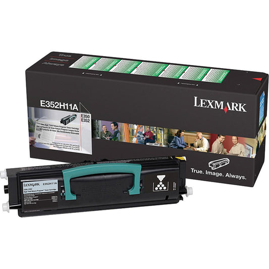 Lexmark Genuine OEM E352H11A High Yield Black Toner Cartridge, Estimated Yield 9000