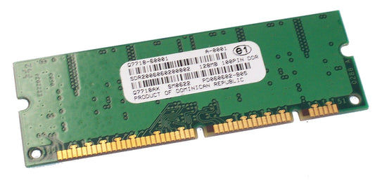 HP Refurbished Q7718A 128MB, 100-pin, DDR DIMM - Used to add flash memory-based accessory fonts, macros, and patterns