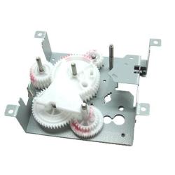HP Refurbished RM1-2909 Feed Drive Assembly - Six gears mounted on a plate on right side of 500 sheet paper feeder assembly