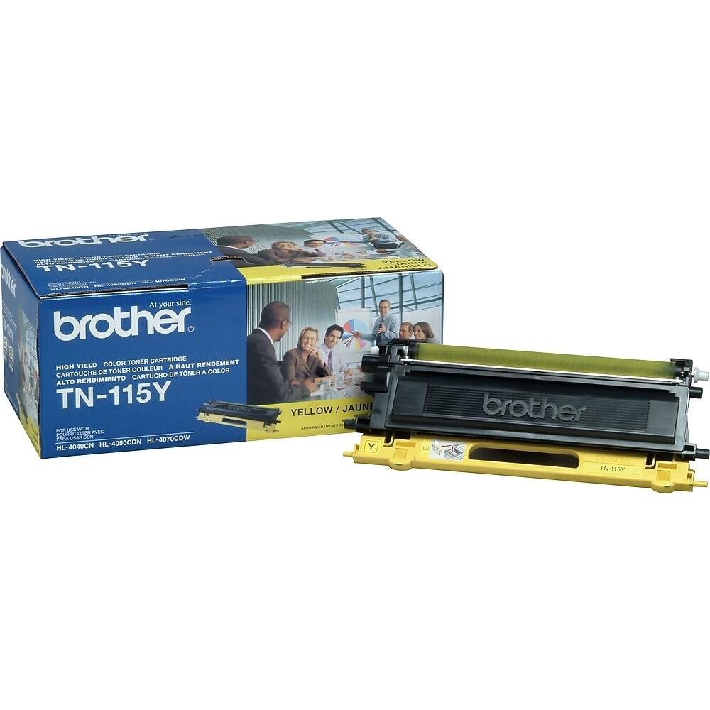 Brother Genuine OEM TN115Y Yellow High Yield Toner Cartridge, Estimated Yield 4000