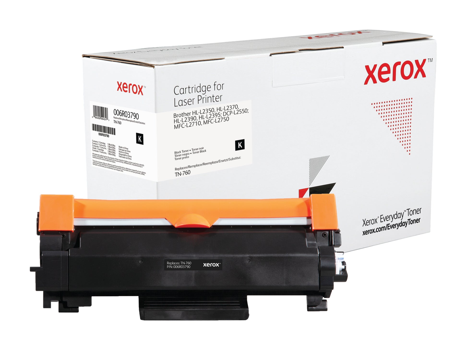 Brother Remanufactured TN760 Black Toner Cartridge - Made by Xerox, Estimated Yield 3,000