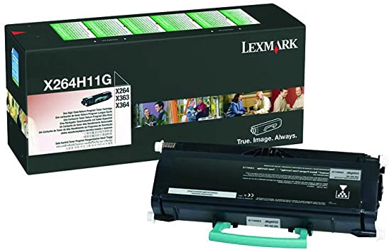 Lexmark Genuine OEM X264H11G Black High Yield Toner Cartridge, Estimated Yield 9000