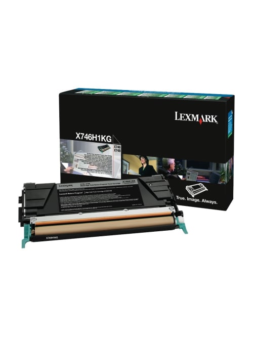 Lexmark Genuine OEM X746H1KG High Yield Black Toner Cartridge, Estimated Yield 12,000